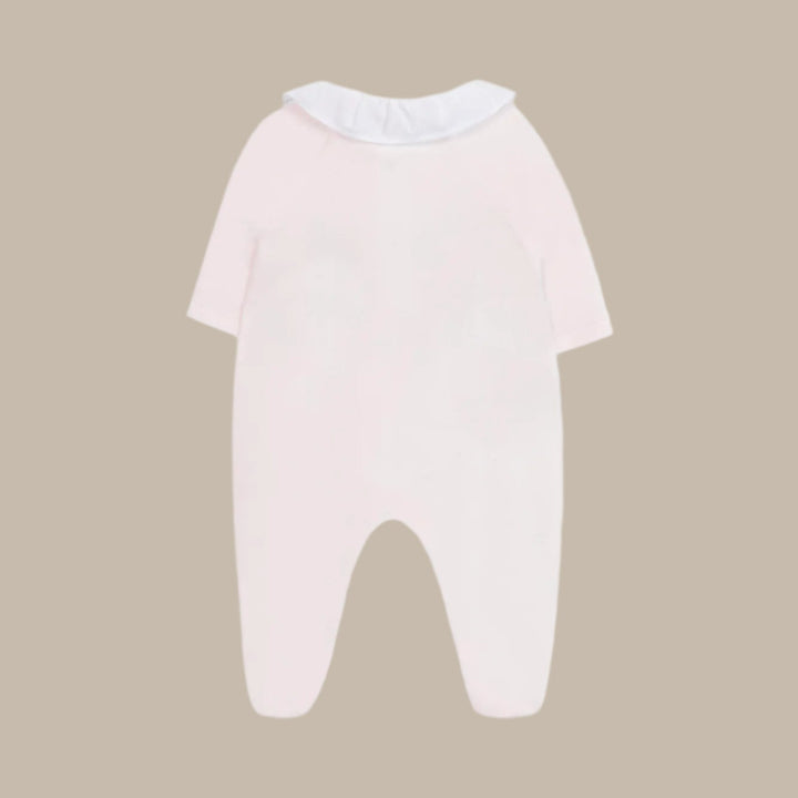 Tartine Et Chocolat Pale Pink Embroidered Footie
