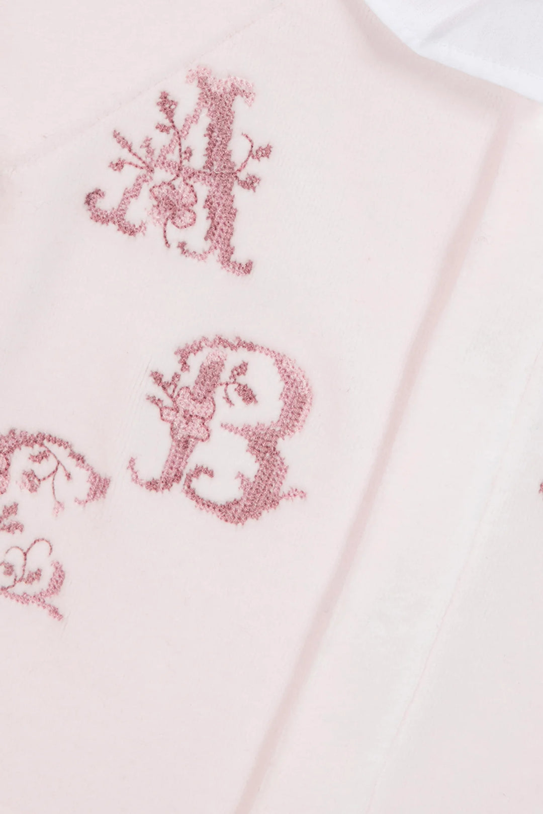 Tartine Et Chocolat Pale Pink Embroidered Footie