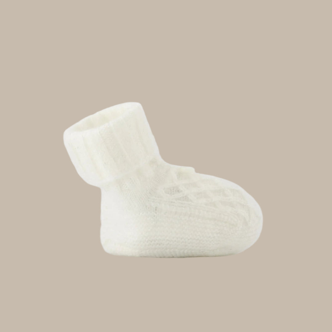 Tartine et Chocolat Ecru Cashmere Knit Slippers