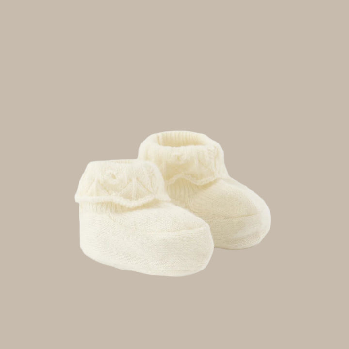 Tartine et Chocolat Ecru Knit Slippers