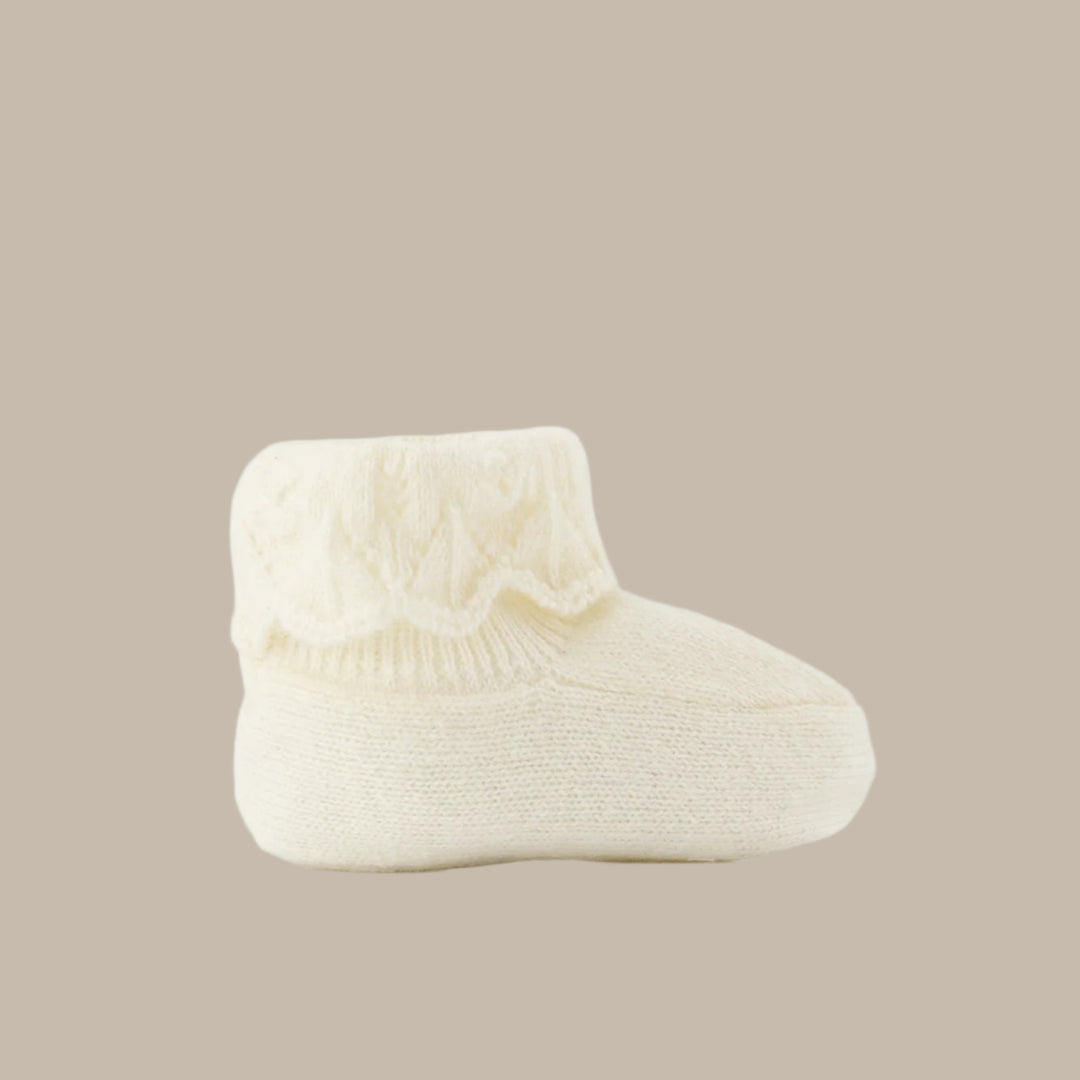 Tartine et Chocolat Ecru Knit Slippers