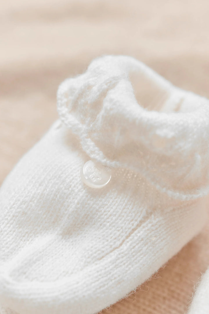 Tartine et Chocolat Ecru Knit Slippers
