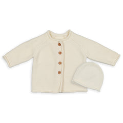 Baby Knit Cardigan & Hat Set by Peluche – Soft Cozy Layer