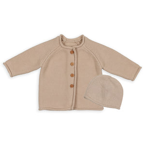 Baby Knit Cardigan & Hat Set by Peluche – Soft Cozy Layer