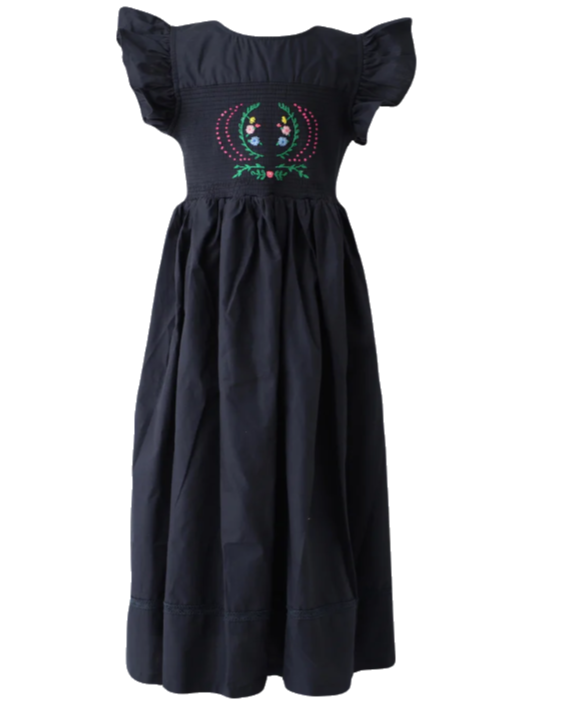Nipoti Hand-Embroidered Smocked Maxi Dress | Peruvian Cotton