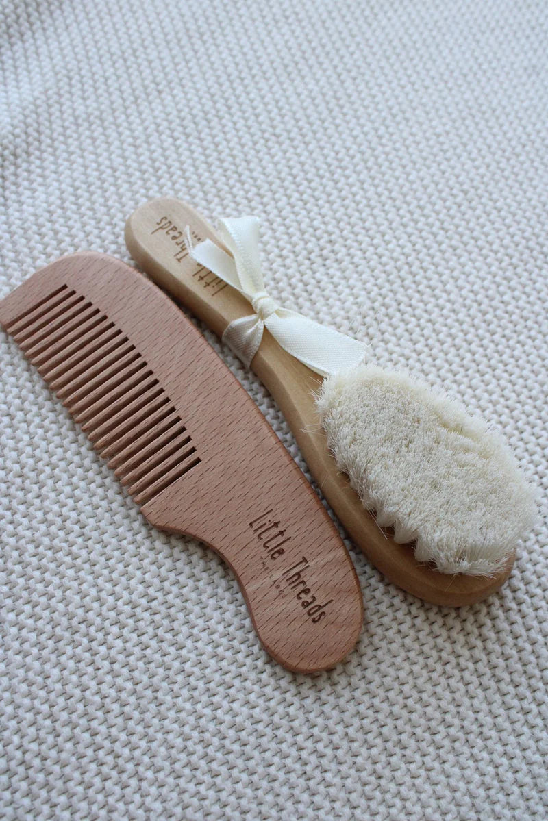 Little Threads - Wooden Baby Brush & Comb Set