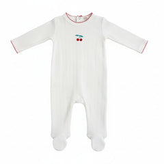Maniere - Pointelle Cherry Footie & Beanie