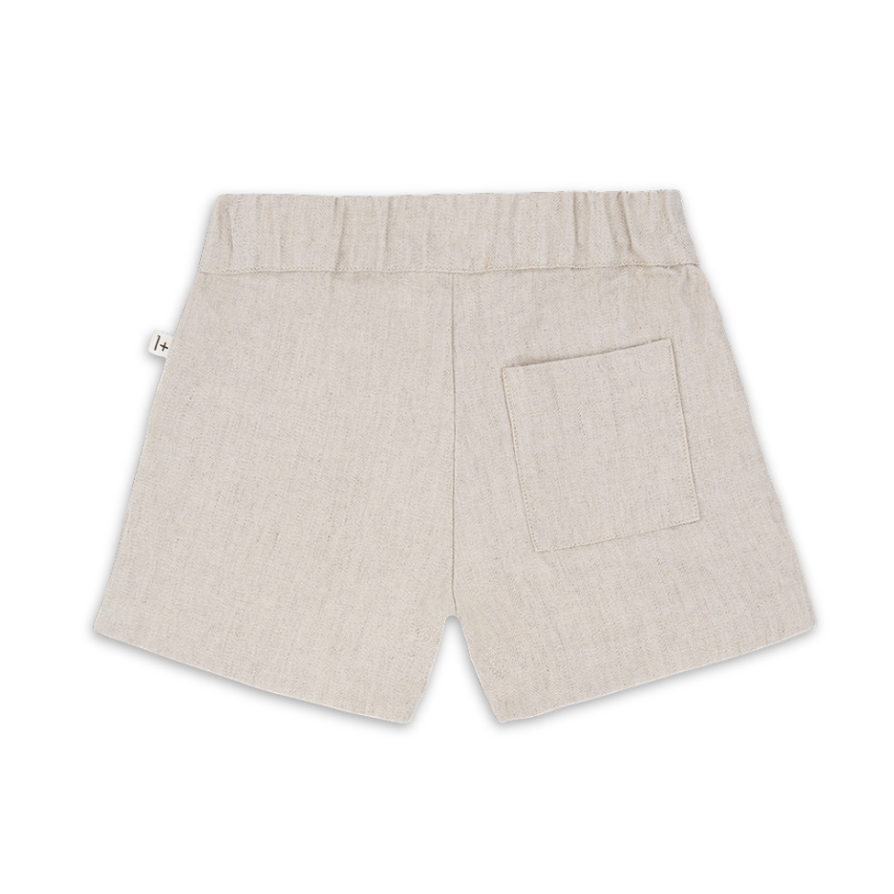 1+ in the family Beige Bermuda Cotton Kids Shorts Elastic Waist Summer Essential