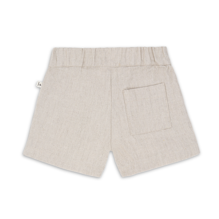 1+ in the family Beige Bermuda Cotton Kids Shorts Elastic Waist Summer Essential