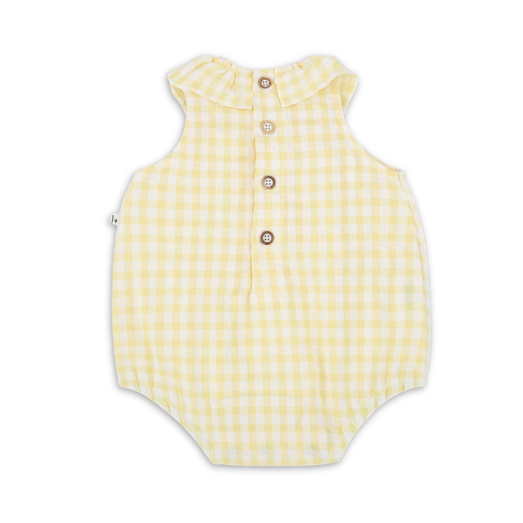 1+ in the family Corfu Romper Soft Cotton Baby One Piece Outfit Button Closure Design