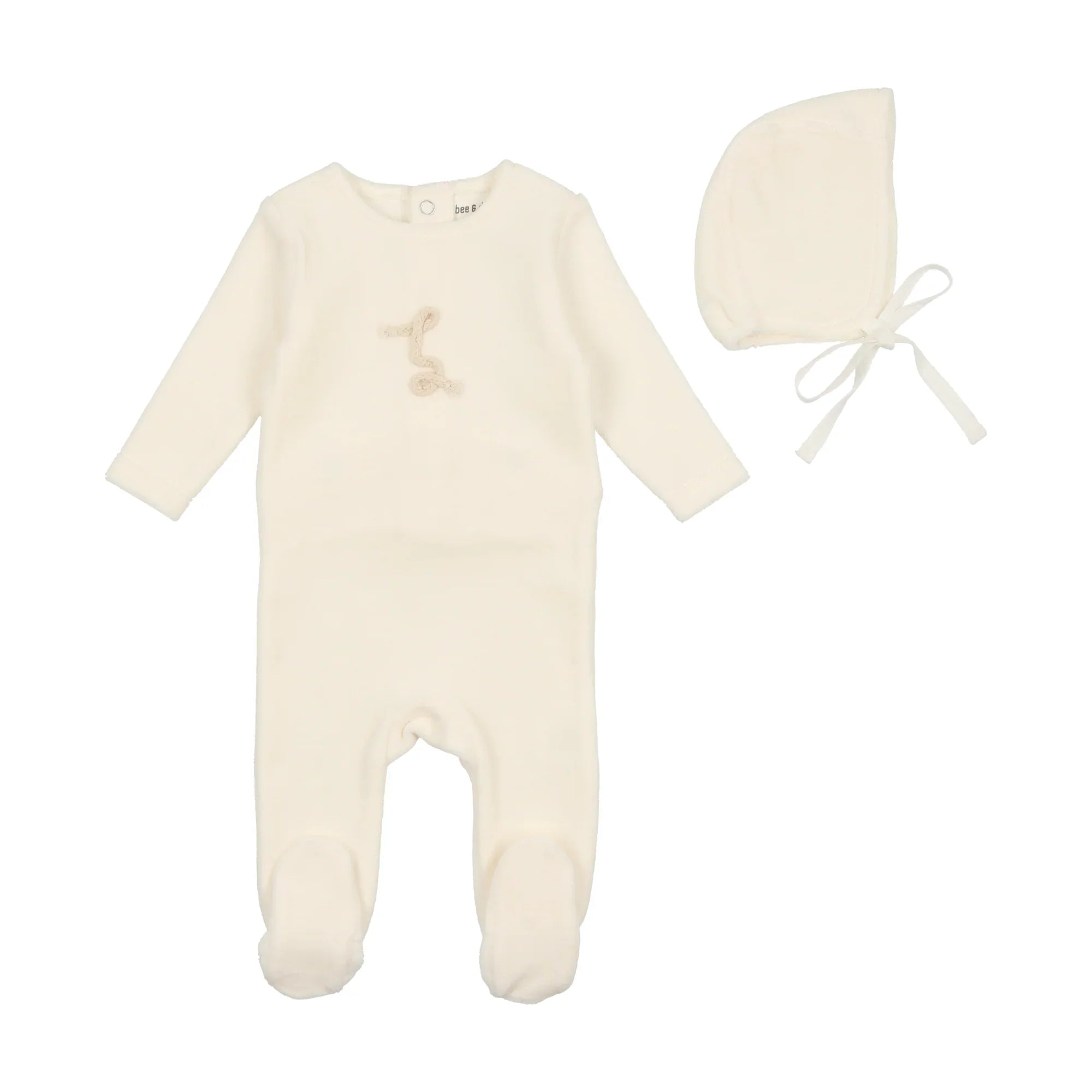 Bee and Dee Snow White Classic Velour Footie with Bonnet