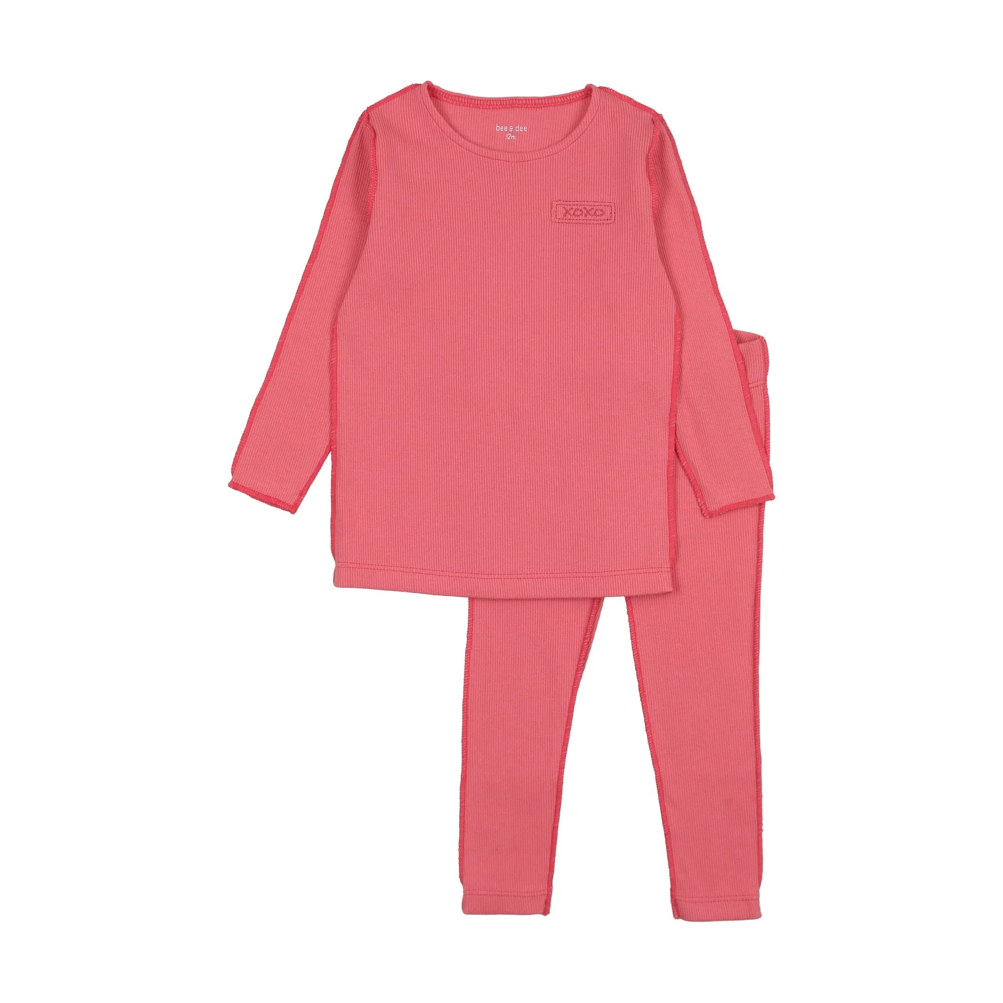 Bee & Dee Bright Coral Classic Ribbed Loungewear