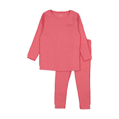 Bee & Dee Bright Coral Classic Ribbed Loungewear