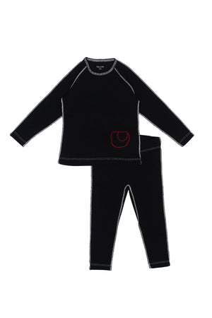 Bee & Dee Black Contrast Ribbed Loungewear
