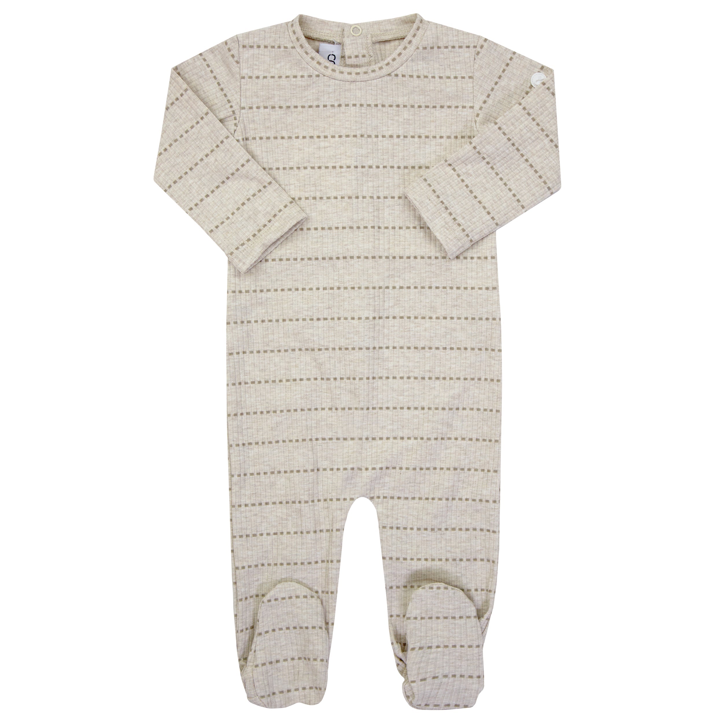 Crew Kids Tan Stripe Ribbed Footie