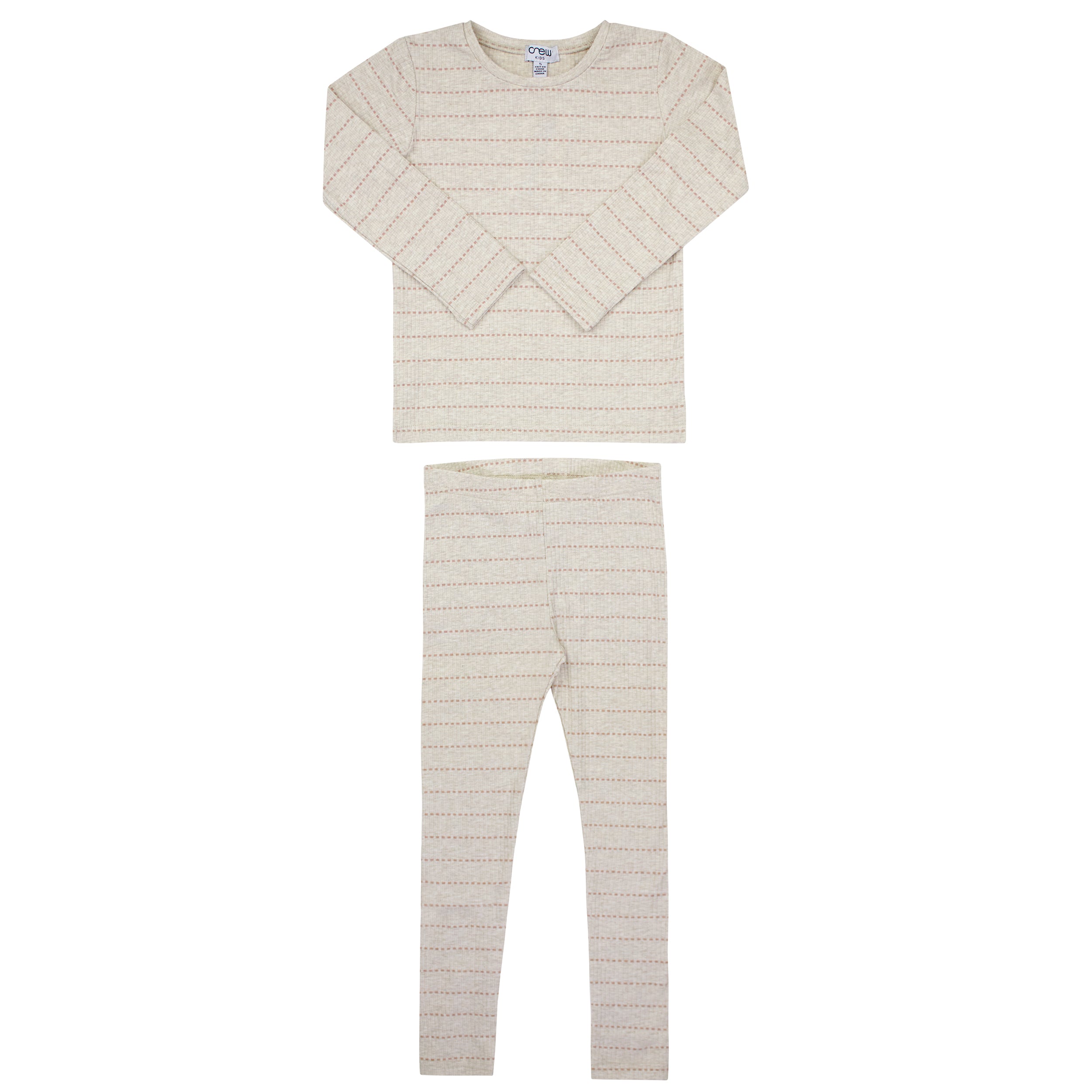 Crew Kids Pink Stripe Ribbed Lounge Set