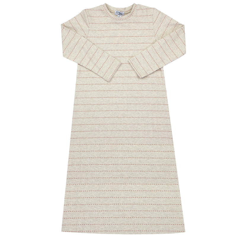 Crew Kids Pink Stripe Ribbed Nightgown