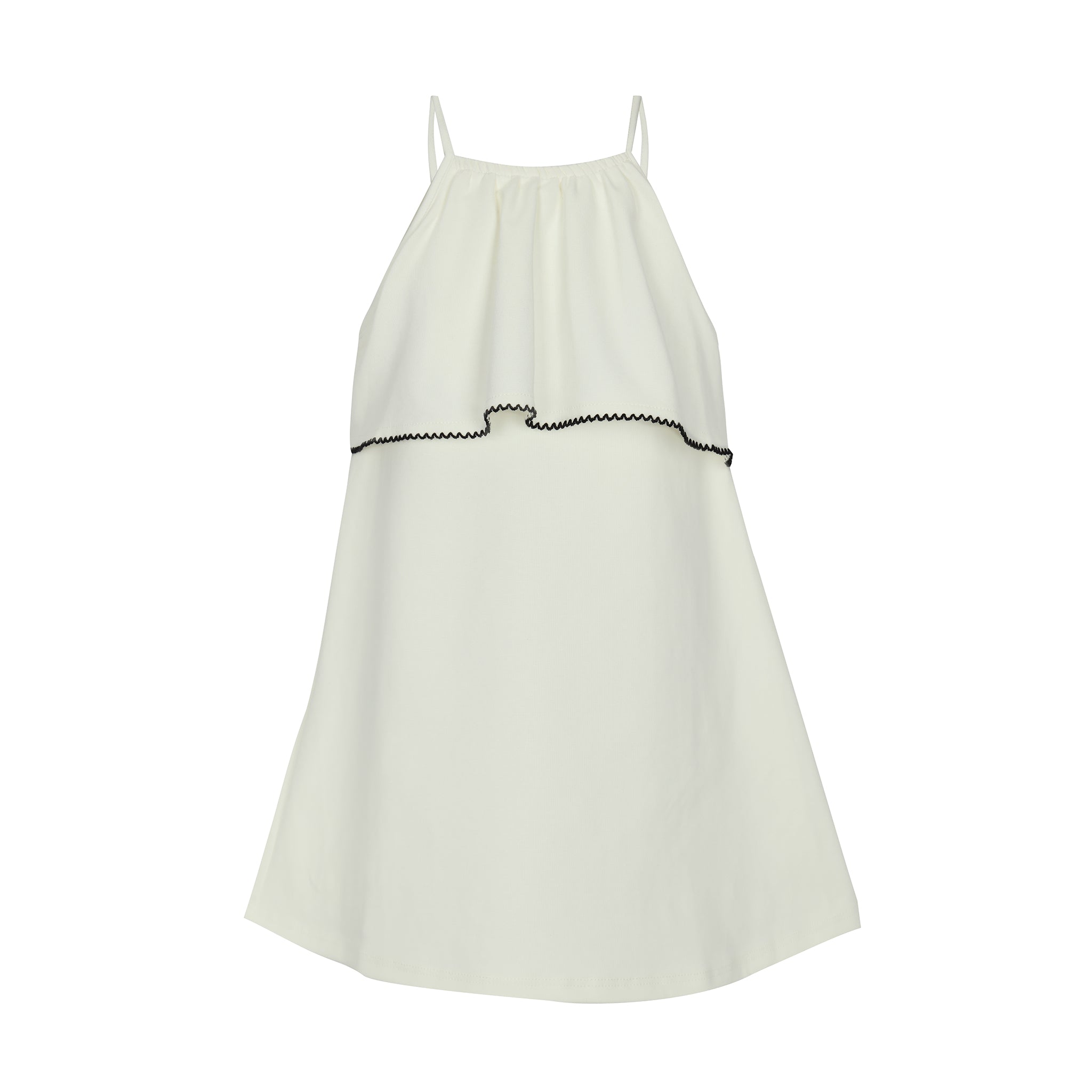 Little Parni - Ivory Milano Ruffle Tank Dress | K220