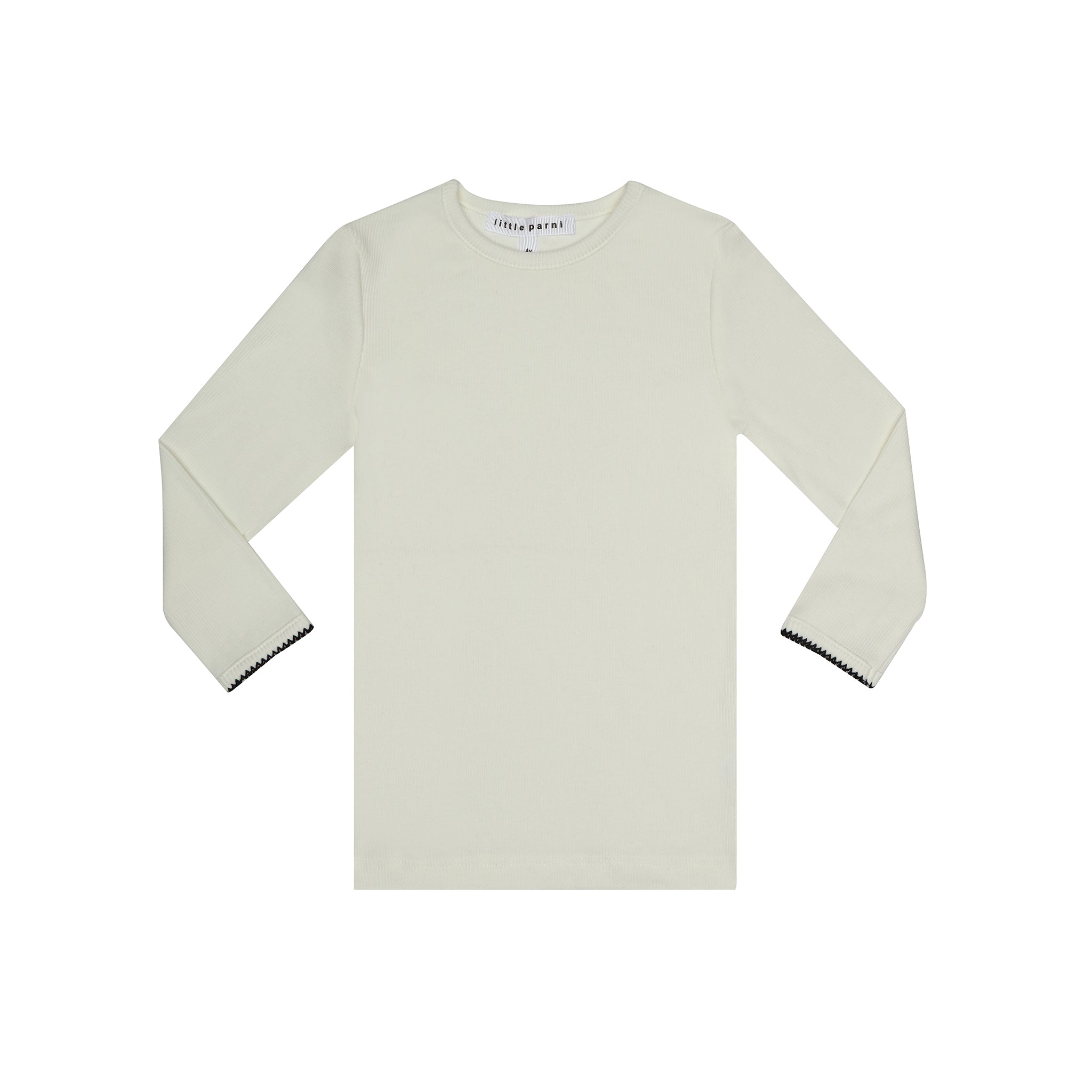 Little Parni - Ivory Ribbed Shell with Trim BOGO SALE | K221