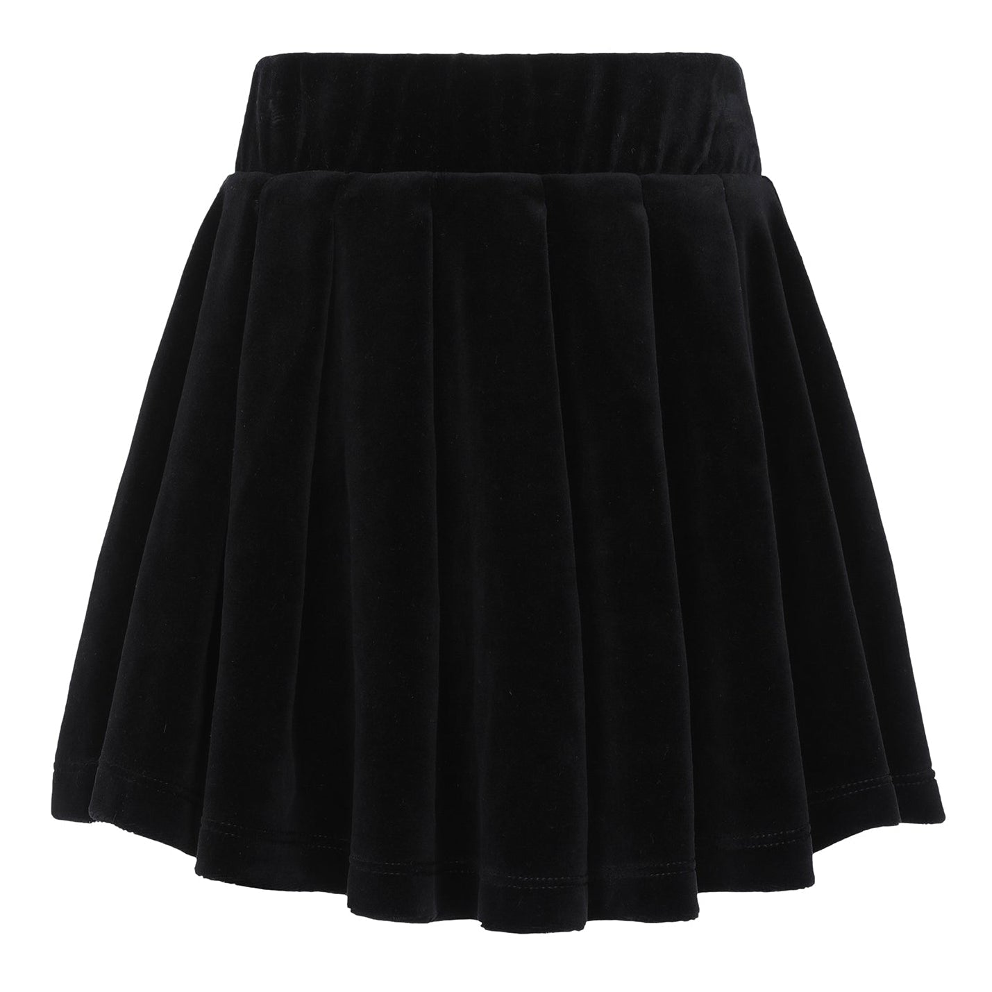 parni black velour pleated skirt