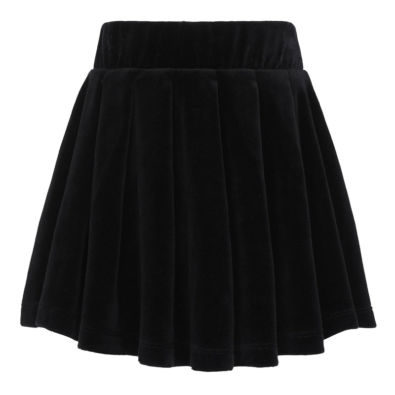 parni black velour pleated skirt