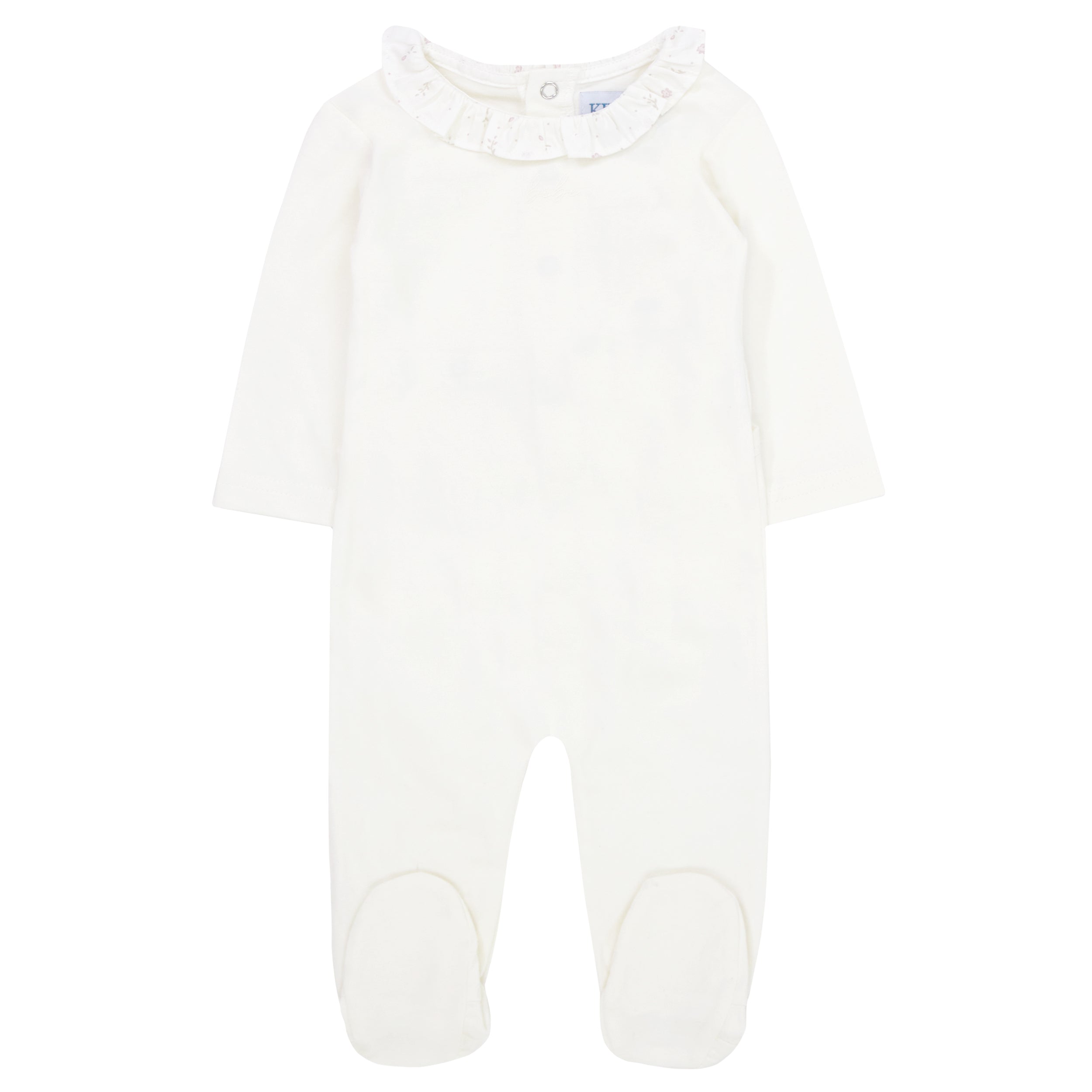 Kipp Baby White Bud Ruffle Footie