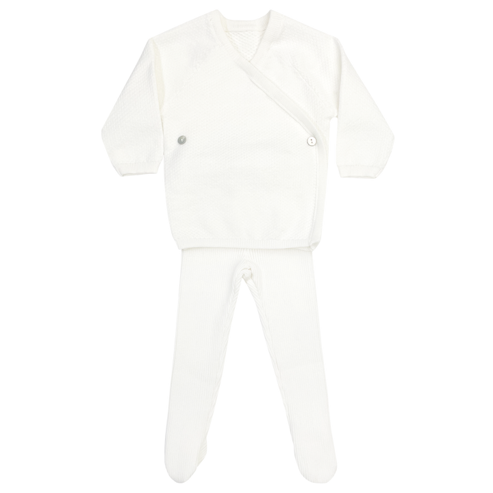 Kipp Baby White Pique Knit 3 Pc Set