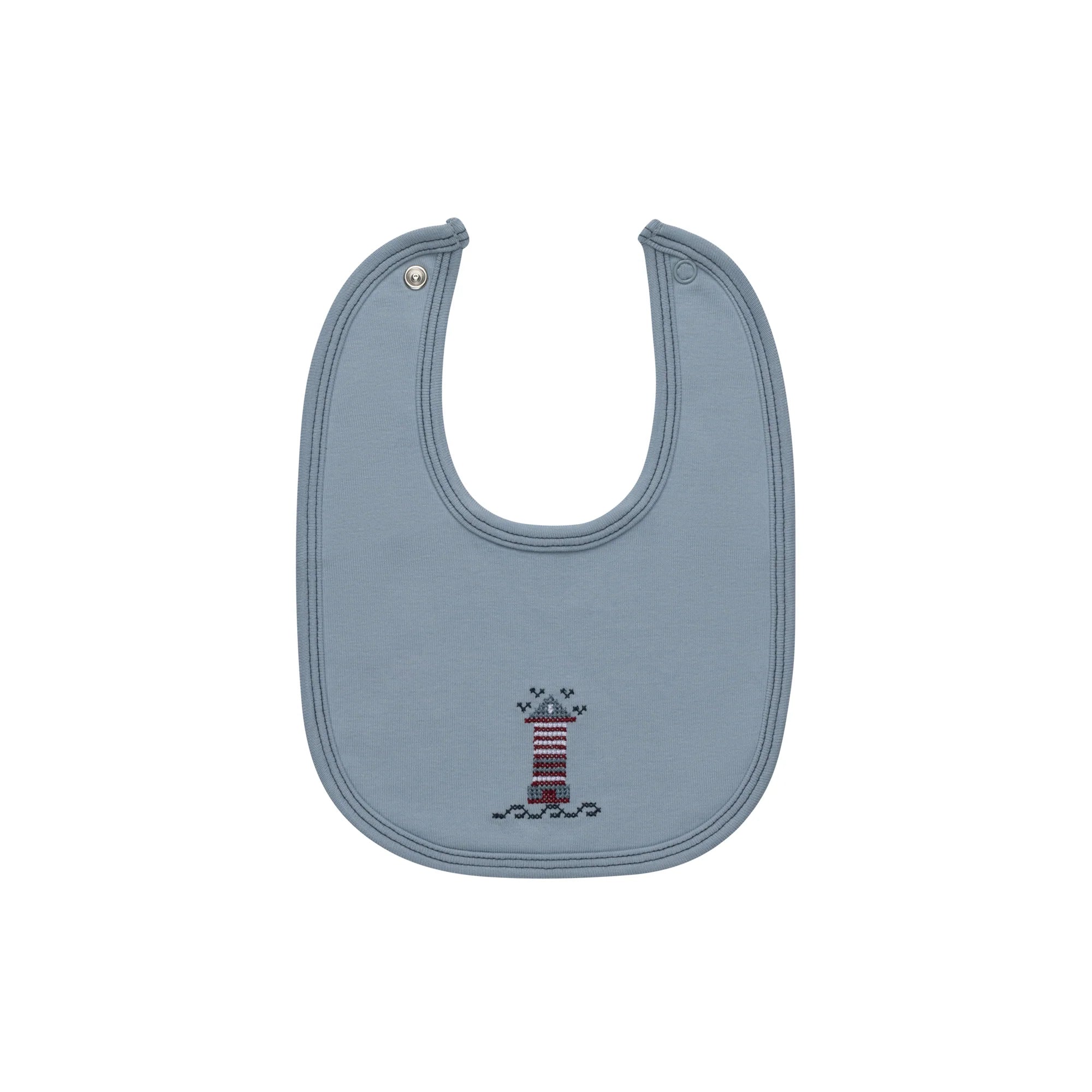 Ely's & Co Cotton Crossstitch Lighthouse Collection Bib Soft Cotton Baby Feeding Bib Lighthouse Embroidery