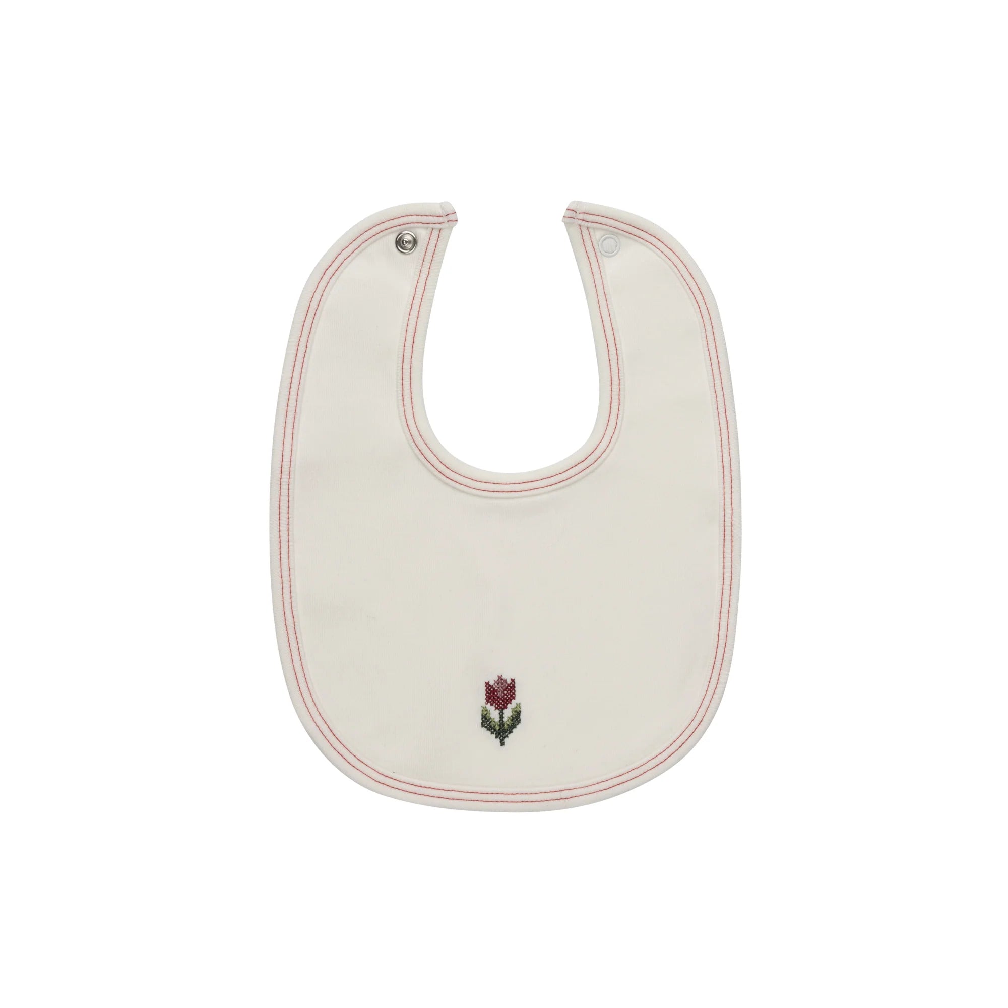 Ely's & Co Cotton Crossstitch Tulip Collection Bib Soft Cotton Baby Feeding Bib Tulip Embroidery