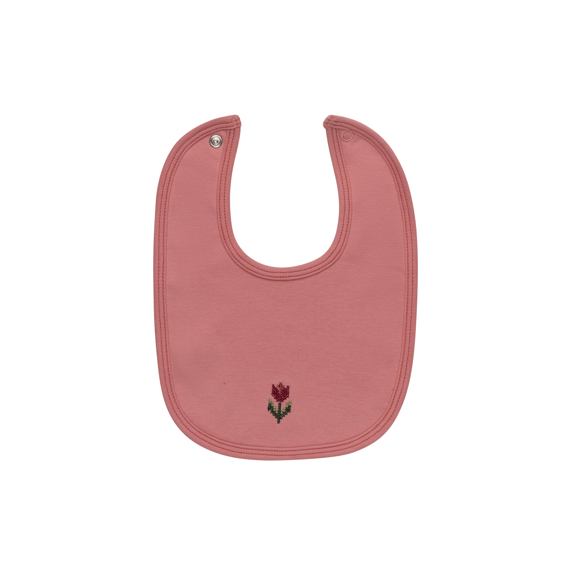Ely's & Co Cotton Crossstitch Tulip Collection Bib Soft Cotton Baby Feeding Bib Tulip Embroidery