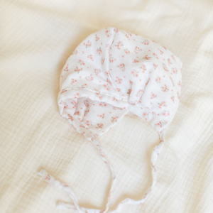 Cotton Little Things Muslin Floral Bonnet Soft Cotton Baby Bonnet Floral Print Lightweight Design