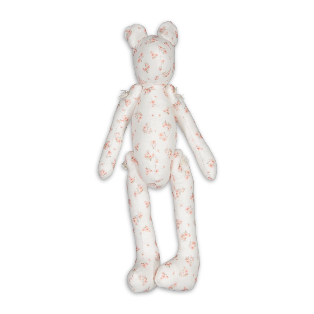 Cotton Little Things Printed Jointed Bear Soft Plush Baby Toy Printed Fabric Design
