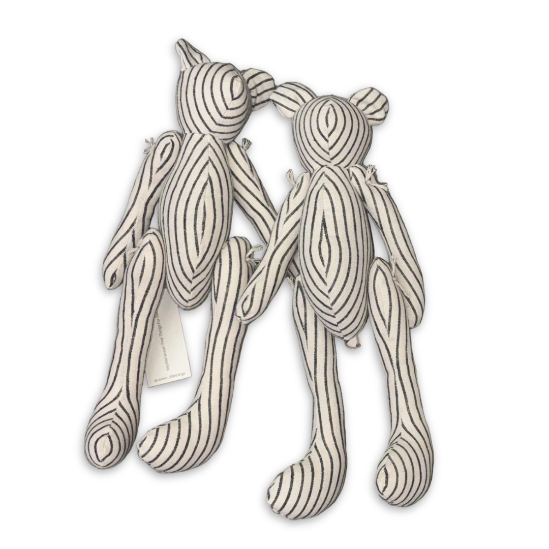 Cotton Little Things Printed Jointed Bear Soft Plush Baby Toy Printed Fabric Design