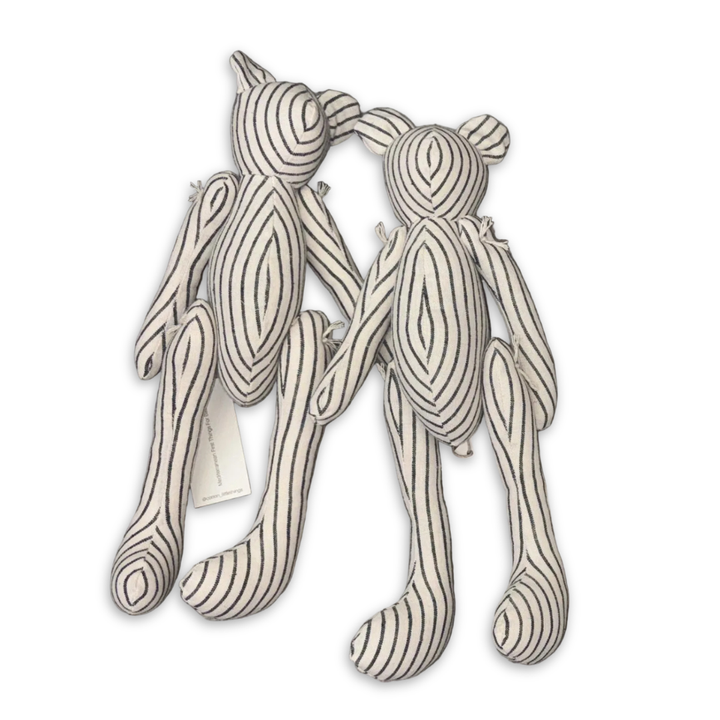 Cotton Little Things Printed Jointed Bear Soft Plush Baby Toy Printed Fabric Design