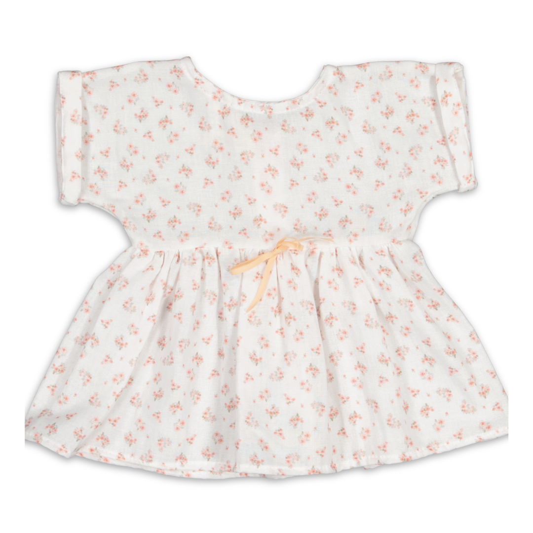 Cotton Little Things Short Sleeve Floral Dress with Bow Soft Cotton Girls Dress Floral Print Bow Detail