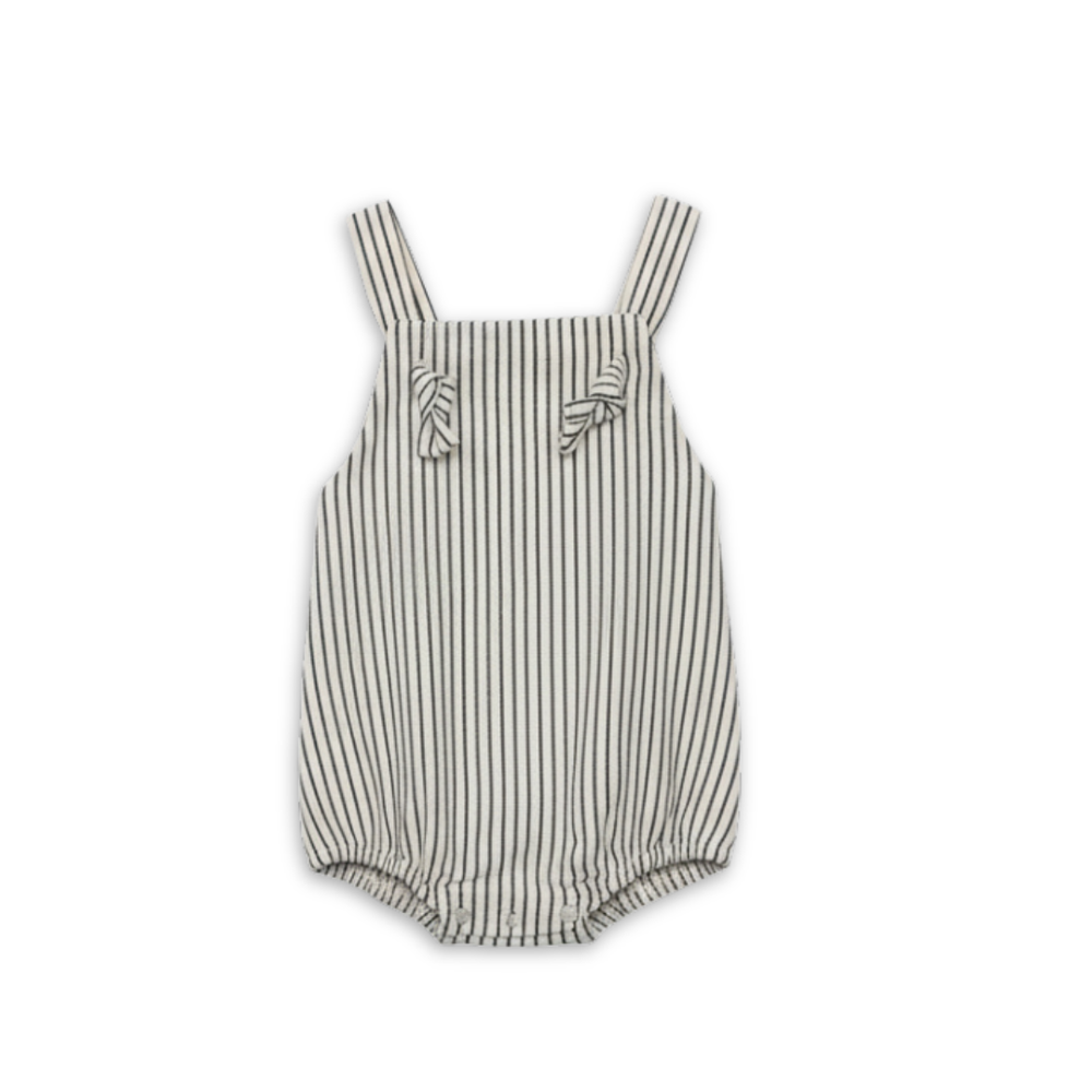 Cotton Little Things Striped Fabric Romper with Straps Soft Cotton Baby Romper Classic Stripe Design
