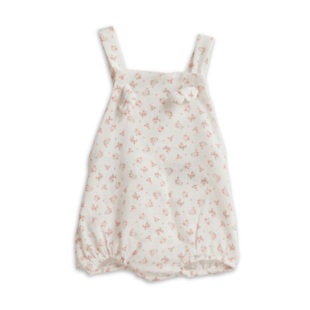 Cotton Little Things Floral Ruffled Back Romper Soft Cotton Baby Romper Floral Print Ruffle Back