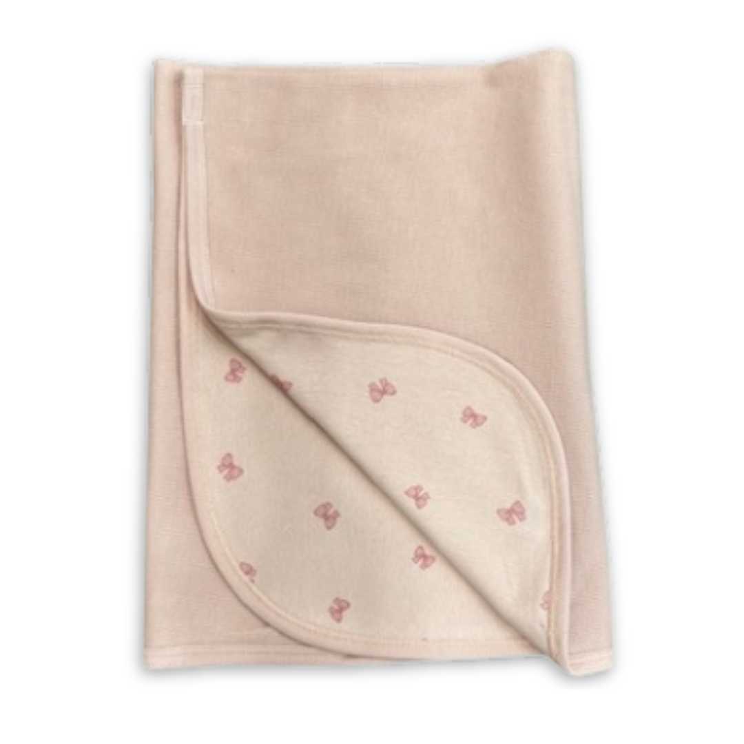 Cotton Pompom Pretty Bows Blanket Soft Cotton Baby Blanket Bow Print Design