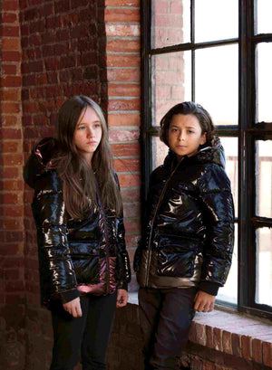 Cozy Coop Metallic Piping Jacket - Black/Oatmeal - Style# J-2360