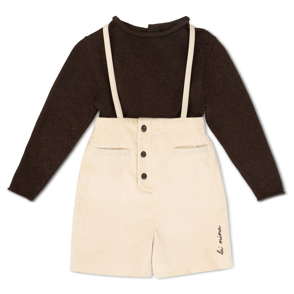 La Nina Cream Corduroy Buildup with Sweater