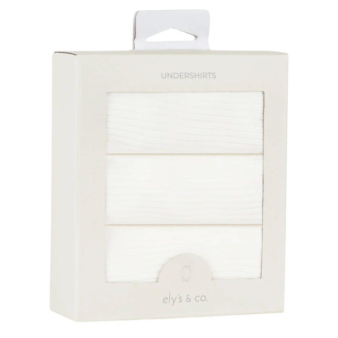 Ely's & Co 3 Pack Ribbed Tank Undershirt Ivory