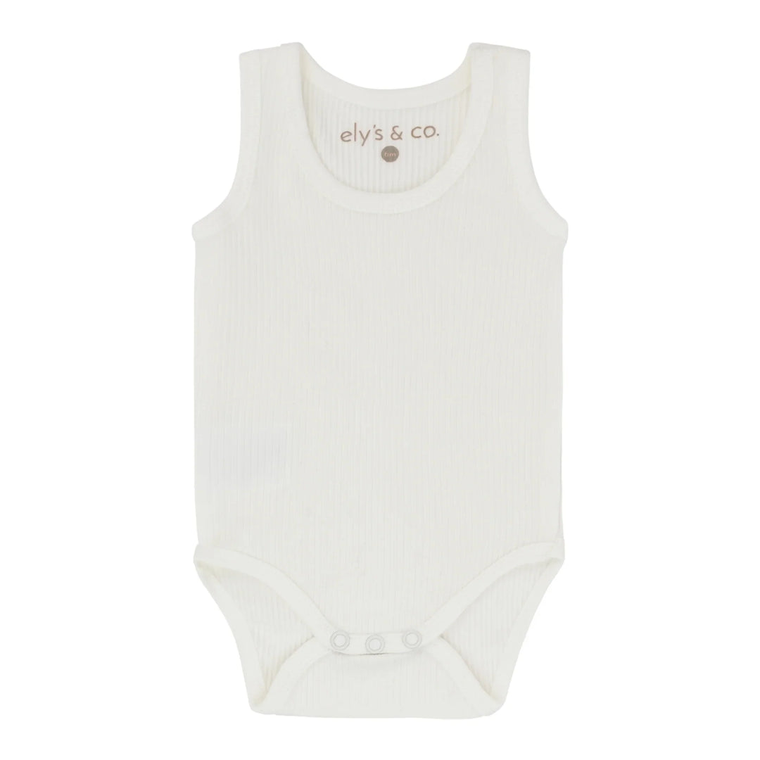 Ely's & Co 3 Pack Ribbed Tank Undershirt Ivory