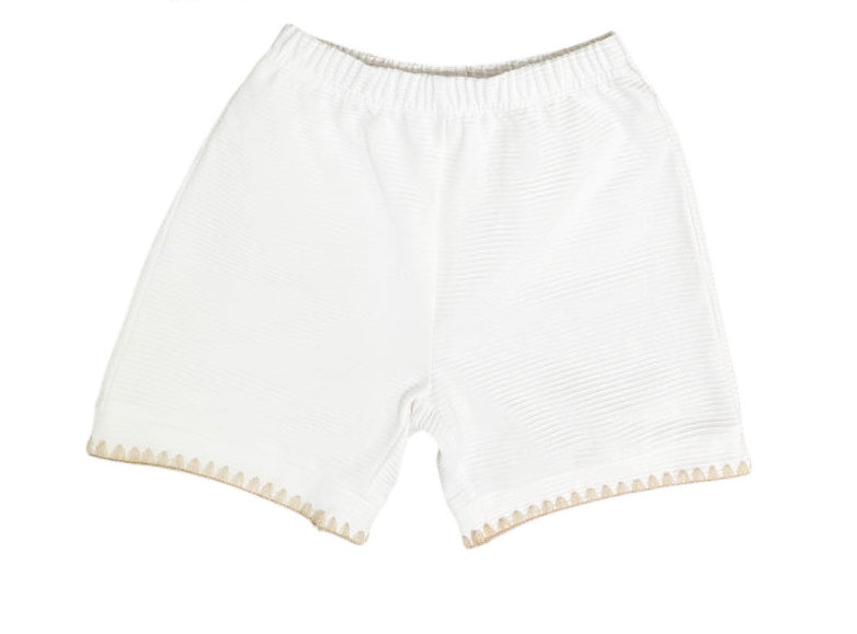 We The Kids - Embroidered White Boys Shorts