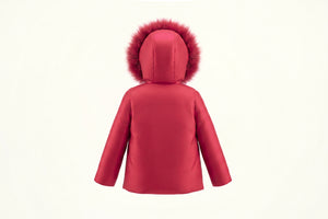 Pramie Little Girls Jacket Bow Cherry 12m-4y