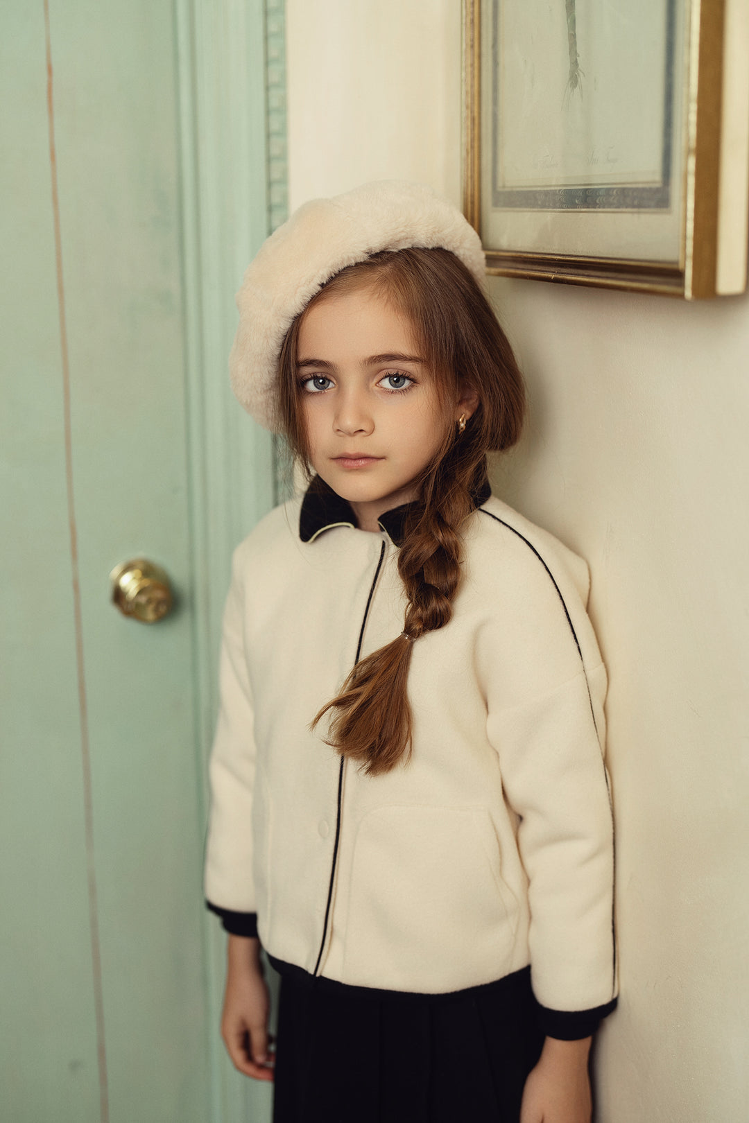 Pompomme Cream Wool Jacket