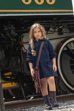 Mini Moda Navy Heirloom Collar Dress