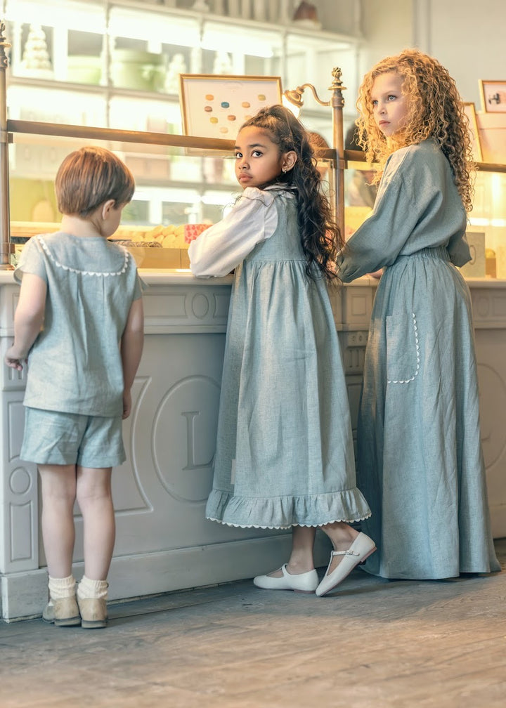 Ann of Nan Slate Boys Crew Neck Shirt + Shorts