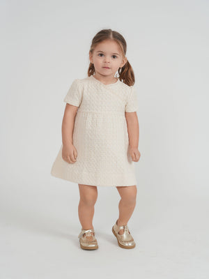 Little Fragile - Girls Dress in Textured Waffle Fabric
