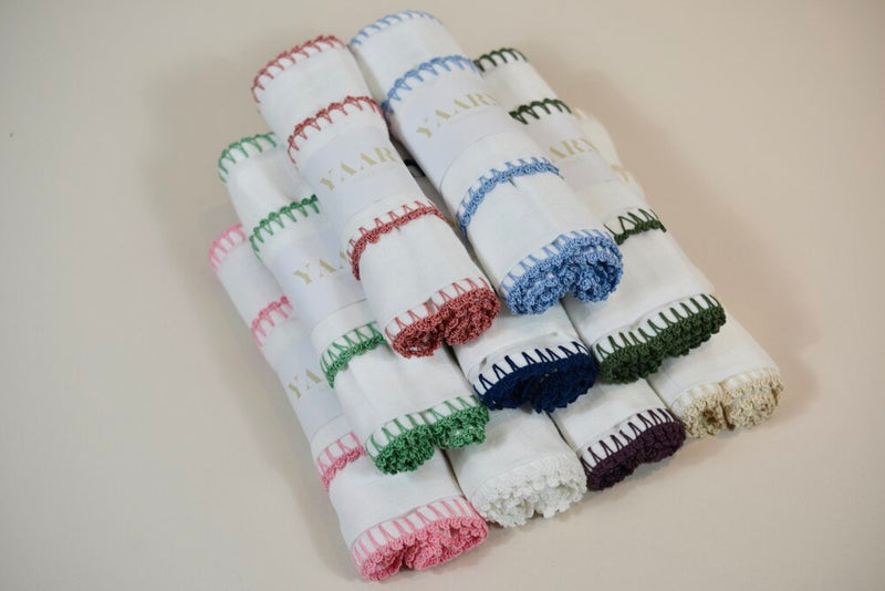 2-Pack Crochet Trim Muslin Baby Swaddle Blankets | Soft Breathable Cotton Receiving Wraps