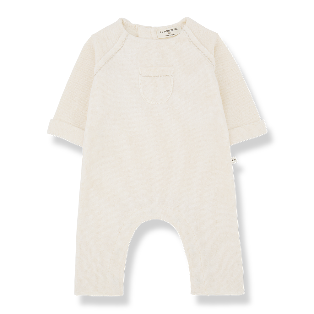 1+ in the Family Georges Ecru Jumpsuit + Hat